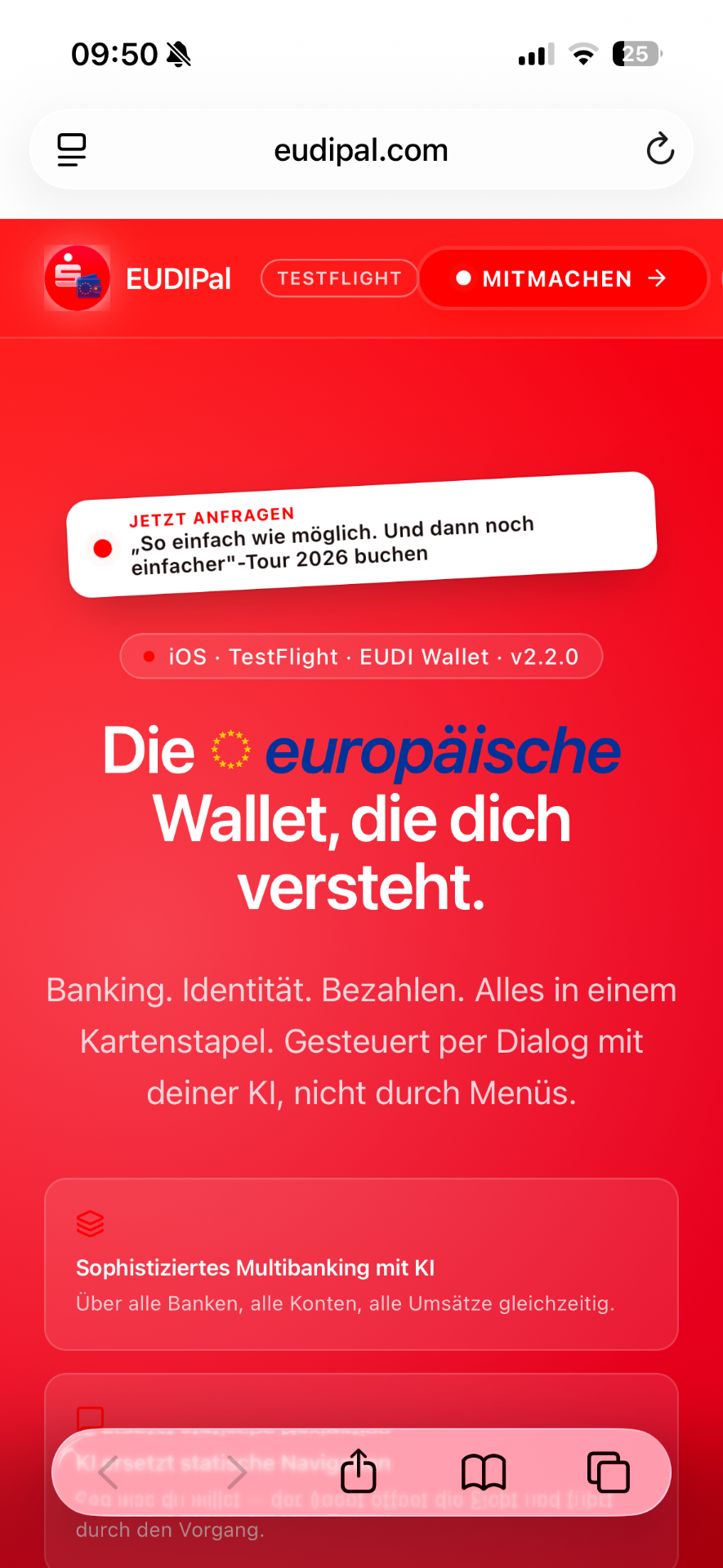 Screenshot Schritt 1: Du bist hier: eudipal.com